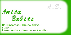 anita babits business card